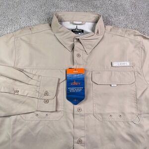 NEW Habit Shirt Mens Large Brown Tan Granger Basin River Performance Fishing NWT
